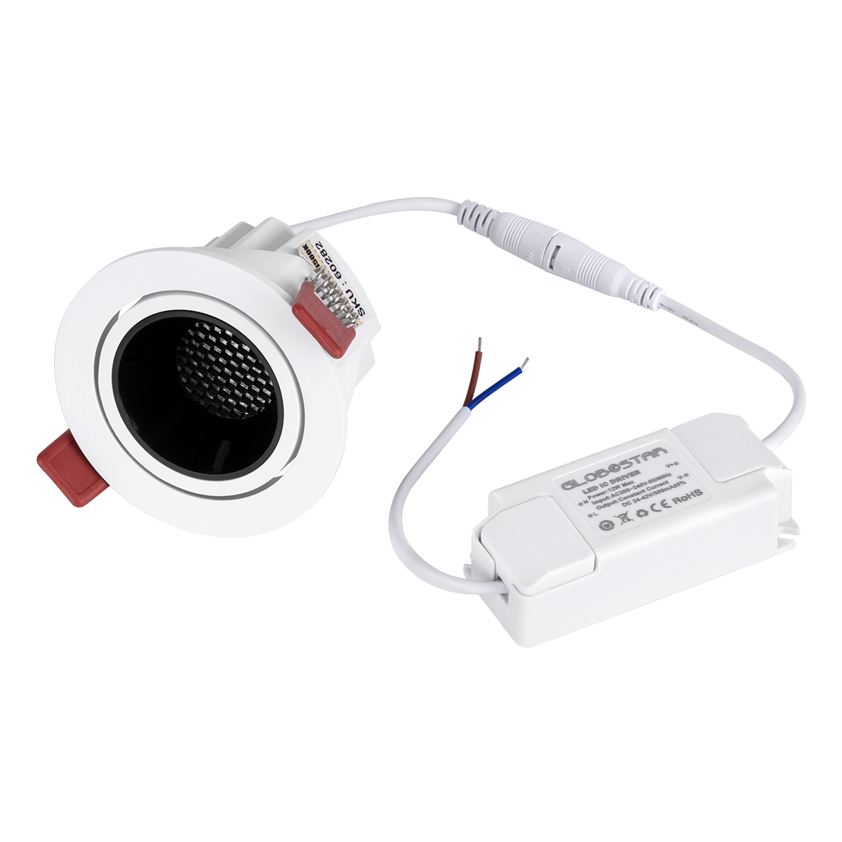 GloboStar® LEO-R 60283 Χωνευτό LED Spot Downlight TrimLess Φ8.5cm 10W 1250lm 38° AC 220-240V IP20 Φ8.5 x Υ6.6cm - Στρόγγυλο - Κινούμενο - Λευκό με Μαύρο Κάτοπτρο & Anti-Glare HoneyComb - Θερμό Λευκό 2700K - Bridgelux COB - 5 Years Warranty - Image 9