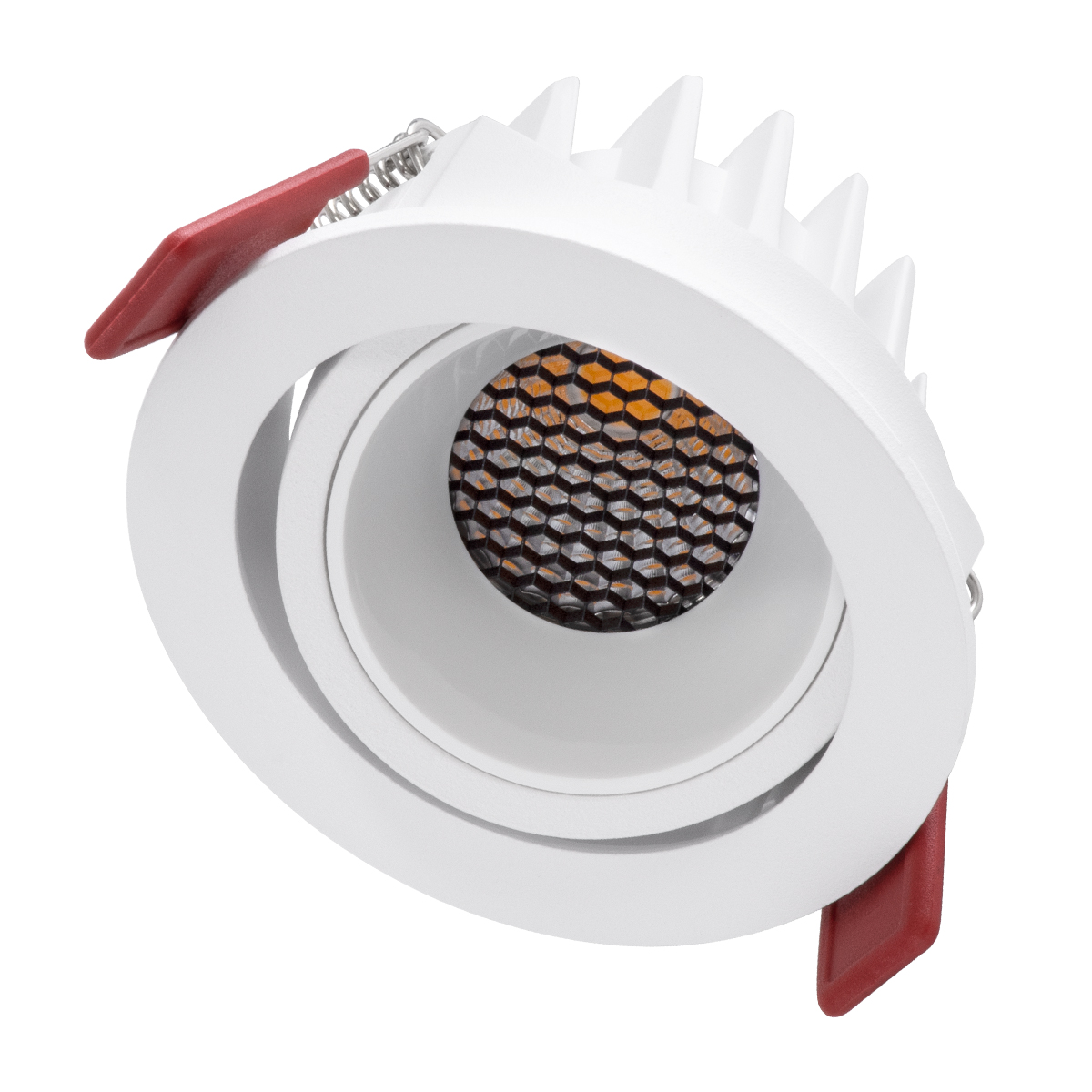GloboStar® LEO-R 60285 Χωνευτό LED Spot Downlight TrimLess Φ8.5cm 10W 1250lm 38° AC 220-240V IP20 Φ8.5 x Υ6.6cm - Στρόγγυλο - Κινούμενο - Λευκό & Anti-Glare HoneyComb - Θερμό Λευκό 2700K - Bridgelux COB - 5 Years Warranty - Image 3