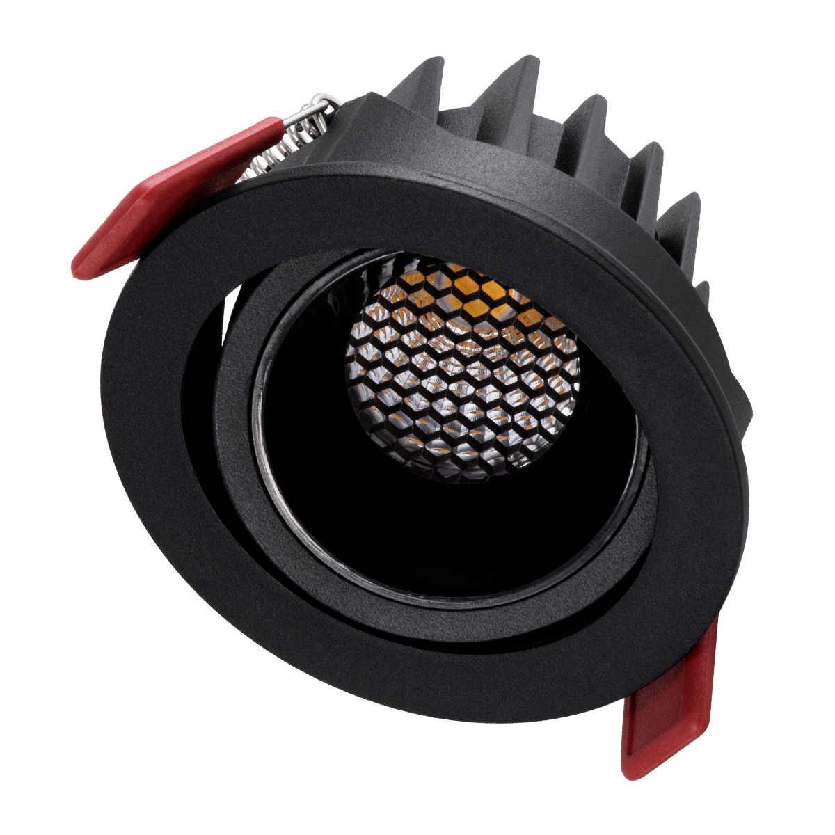 GloboStar® LEO-R 60286 Χωνευτό LED Spot Downlight TrimLess Φ8.5cm 10W 1300lm 38° AC 220-240V IP20 Φ8.5 x Υ6.6cm - Στρόγγυλο - Κινούμενο - Μαύρο & Anti-Glare HoneyComb - Φυσικό Λευκό 4500K - Bridgelux COB - 5 Years Warranty - Image 3