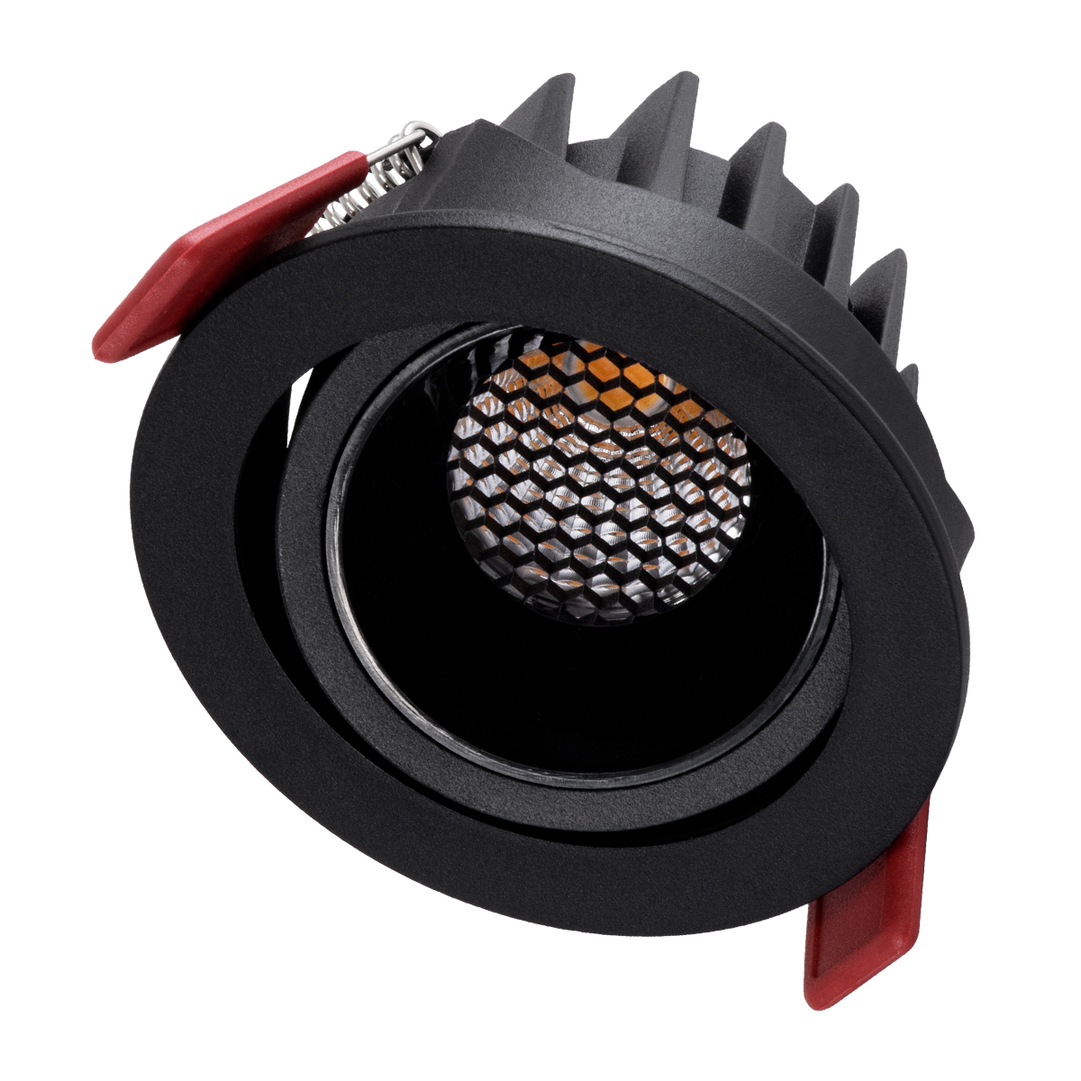 GloboStar® LEO-R 60287 Χωνευτό LED Spot Downlight TrimLess Φ8.5cm 10W 1250lm 38° AC 220-240V IP20 Φ8.5 x Υ6.6cm - Στρόγγυλο - Κινούμενο - Μαύρο & Anti-Glare HoneyComb - Θερμό Λευκό 2700K - Bridgelux COB - 5 Years Warranty - Image 3