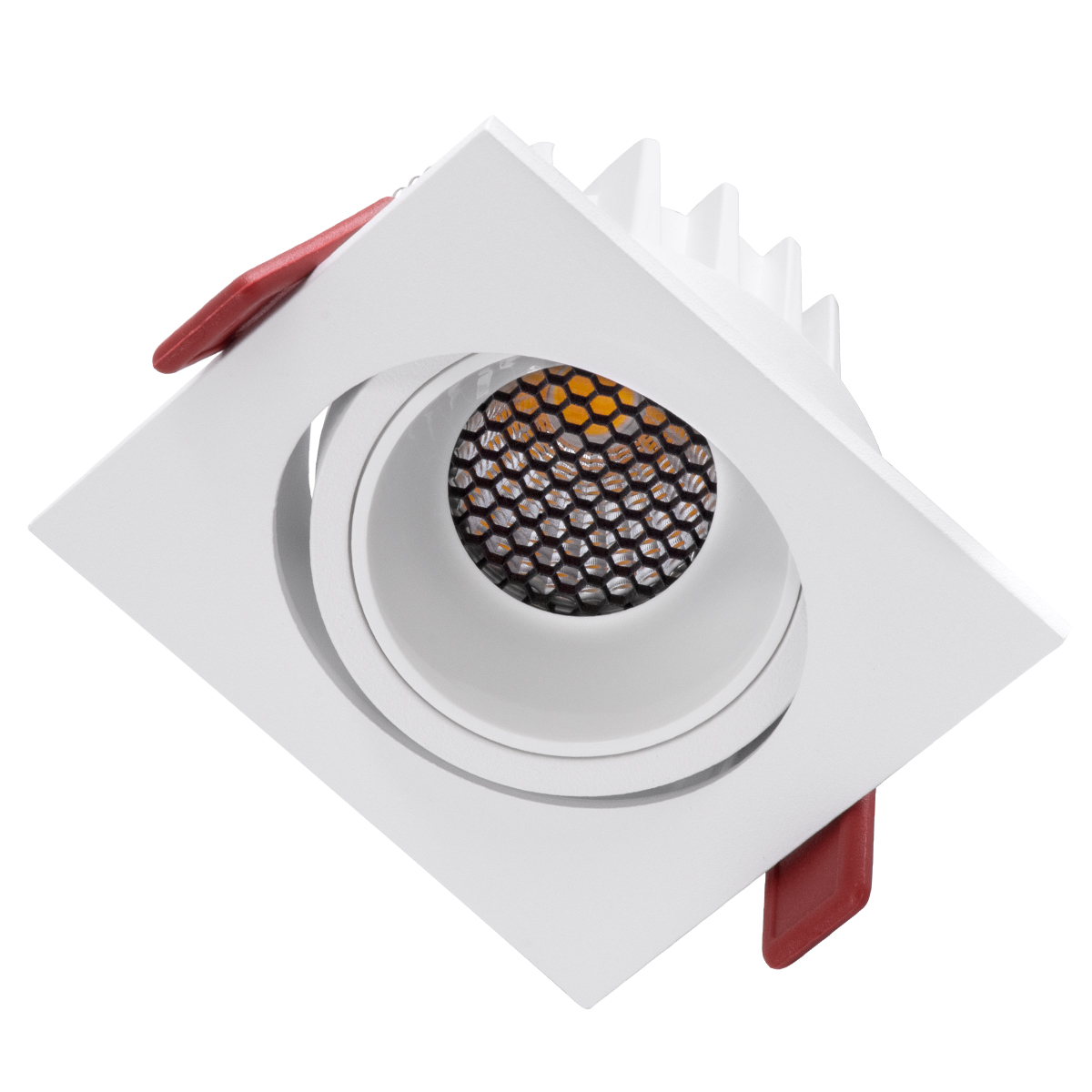 GloboStar® LEO-SQ 60290 Χωνευτό LED Spot Downlight TrimLess Μ8.5xΠ8.5cm 10W 1300lm 38° AC 220-240V IP20 Μ8.5 x Π8.5 x Υ6.6cm - Τετράγωνο - Κινούμενο - Λευκό & Anti-Glare HoneyComb - Φυσικό Λευκό 4500K - Bridgelux COB - 5 Years Warranty - Image 3