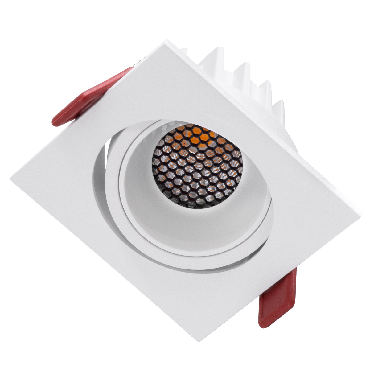 GloboStar® LEO-SQ 60291 Χωνευτό LED Spot Downlight TrimLess Μ8.5xΠ8.5cm 10W 1250lm 38° AC 220-240V IP20 Μ8.5 x Π8.5 x Υ6.6cm - Τετράγωνο - Κινούμενο - Λευκό & Anti-Glare HoneyComb - Θερμό Λευκό 2700K - Bridgelux COB - 5 Years Warranty - Image 3