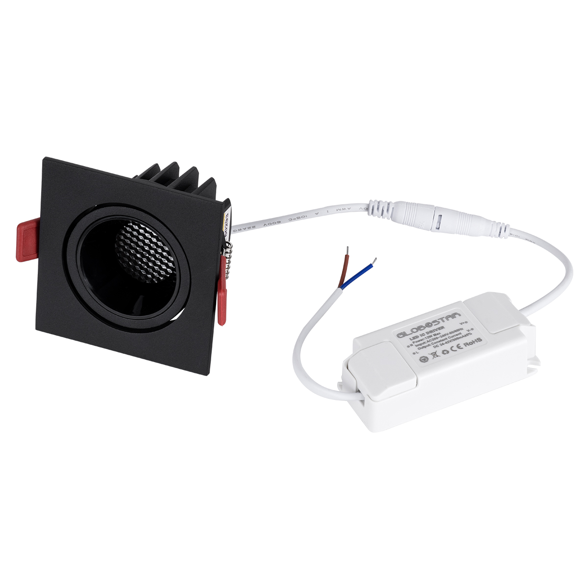 GloboStar® LEO-SQ 60292 Χωνευτό LED Spot Downlight TrimLess Μ8.5xΠ8.5cm 10W 1300lm 38° AC 220-240V IP20 Μ8.5 x Π8.5 x Υ6.6cm - Τετράγωνο - Κινούμενο - Μαύρο & Anti-Glare HoneyComb - Φυσικό Λευκό 4500K - Bridgelux COB - 5 Years Warranty - Image 9