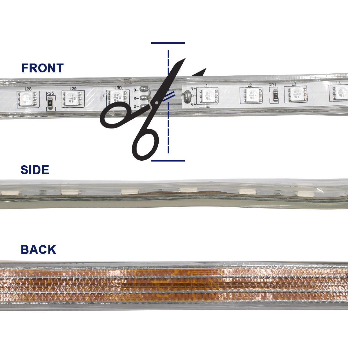 GloboStar® 70507 Slim Ταινία Μονής Σειράς Epistar LED SMD 5050 1m 12W/m 60LED/m 1572lm/m 120° DC 230V Αδιάβροχη IP68 RGB Dimmable - Image 5
