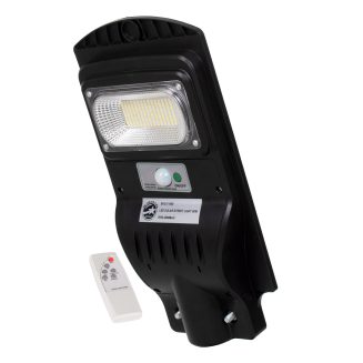 GloboStar® 71550 Αυτόνομο Ηλιακό Φωτιστικό Δρόμου Street Light LED SMD 50W 4000lm με Ενσωματωμένη Μπαταρία Li-ion 4500mAh - Φωτοβολταϊκό Πάνελ με Αισθητήρα Ημέρας-Νύχτας PIR Αισθητήρα Κίνησης και Ασύρματο Χειριστήριο Αδιάβροχο IP65 Ψυχρό Λευκό 6000K