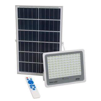 GloboStar® 71561 Αυτόνομος Ηλιακός Προβολέας LED SMD 200W 24000lm με Ενσωματωμένη Μπαταρία 20000mAh - Φωτοβολταϊκό Πάνελ με Αισθητήρα Ημέρας-Νύχτας και Ασύρματο Χειριστήριο RF 2.4Ghz Αδιάβροχος IP66 Ψυχρό Λευκό 6000K