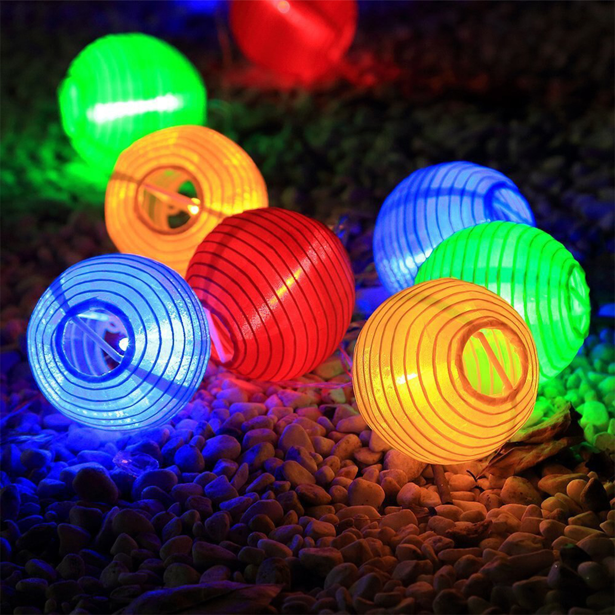 GloboStar® 71592 Αυτόνομο Ηλιακό Φωτιστικό Υφασμάτινη Κόκκινη Μπάλα Φ30cm LED SMD 1W 100lm με Ενσωματωμένη Μπαταρία 1200mAh - Φωτοβολταϊκό Πάνελ με Αισθητήρα Ημέρας-Νύχτας Αδιάβροχο IP65 Ψυχρό Λευκό 6000K - Image 5