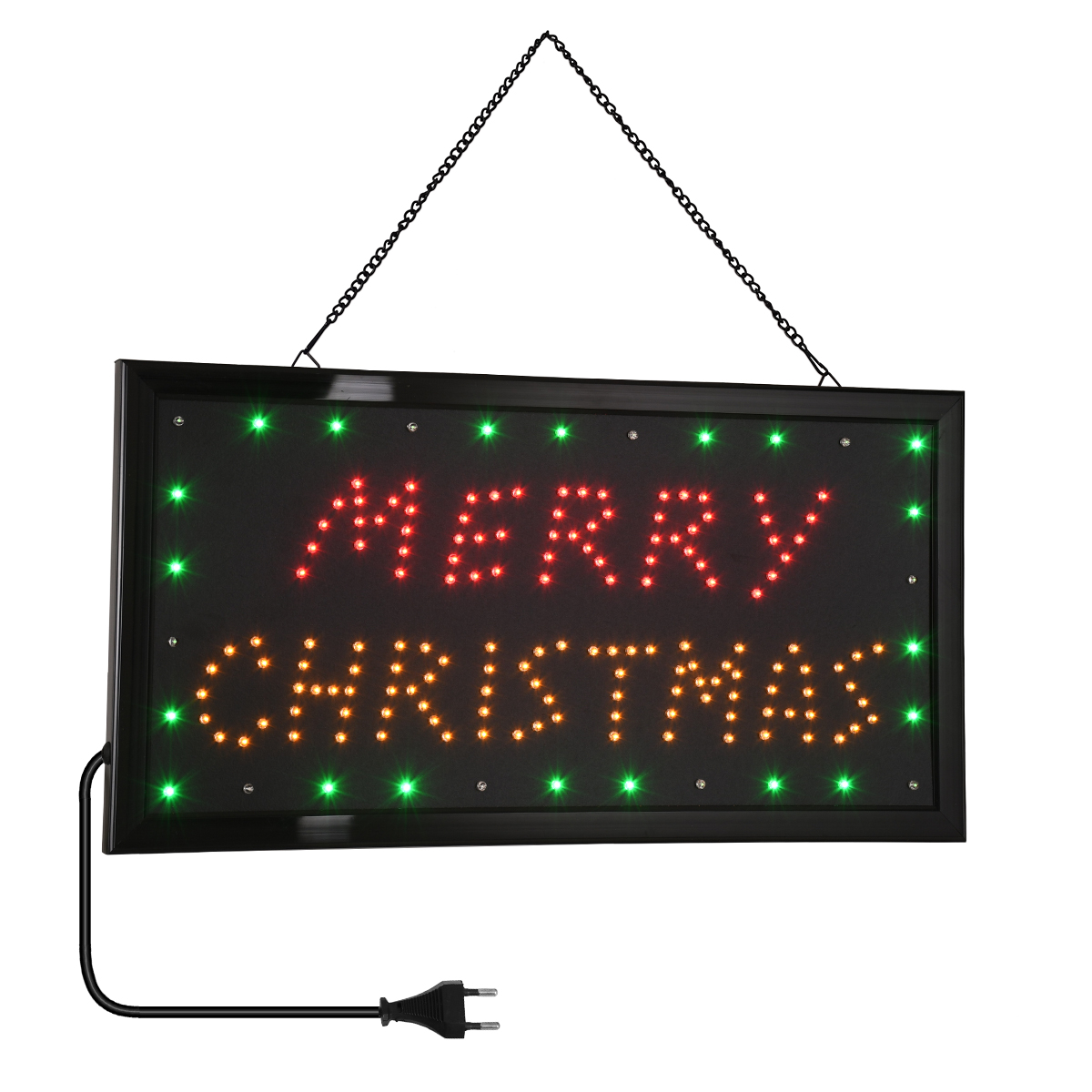 GloboStar® 75695 Φωτιστικό Ταμπέλα LED Σήμανσης MERRY CHRISTMAS με Πρίζα AC 230V Μ48xΠ25xΥ2cm - Image 2