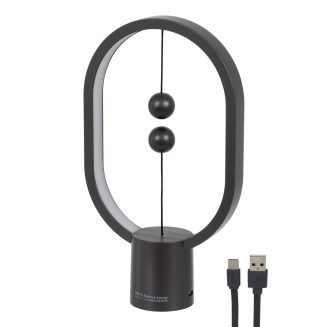 GloboStar® 76544 MAGNET Μοντέρνο Φωτιστικό Γραφείου Σκούρο Γκρι LED 15 Watt 1500lm DC 5V με Μαγνητικό Διακόπτη & Καλώδιο Τροφοδοσίας USB Θερμό Λευκό 2700K