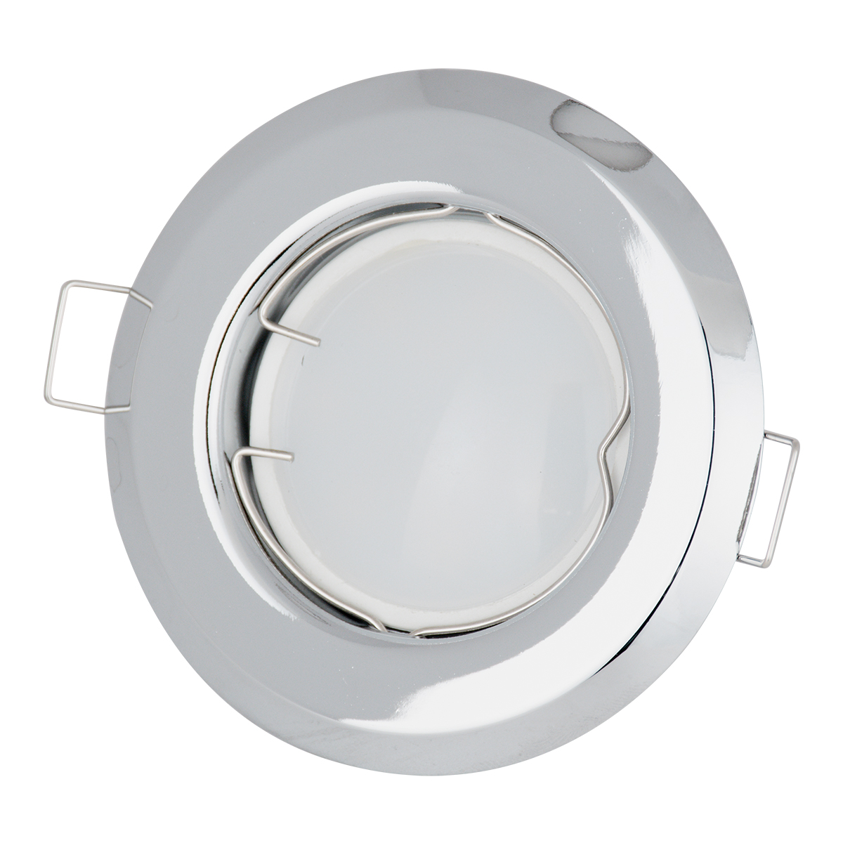 GloboStar® 77810 Χωνευτή Στρογγυλή Βάση για LED Spot GU10 - MR16 - GU5.3 Χρώμιο Σταθερή Φ83mm - Image 4