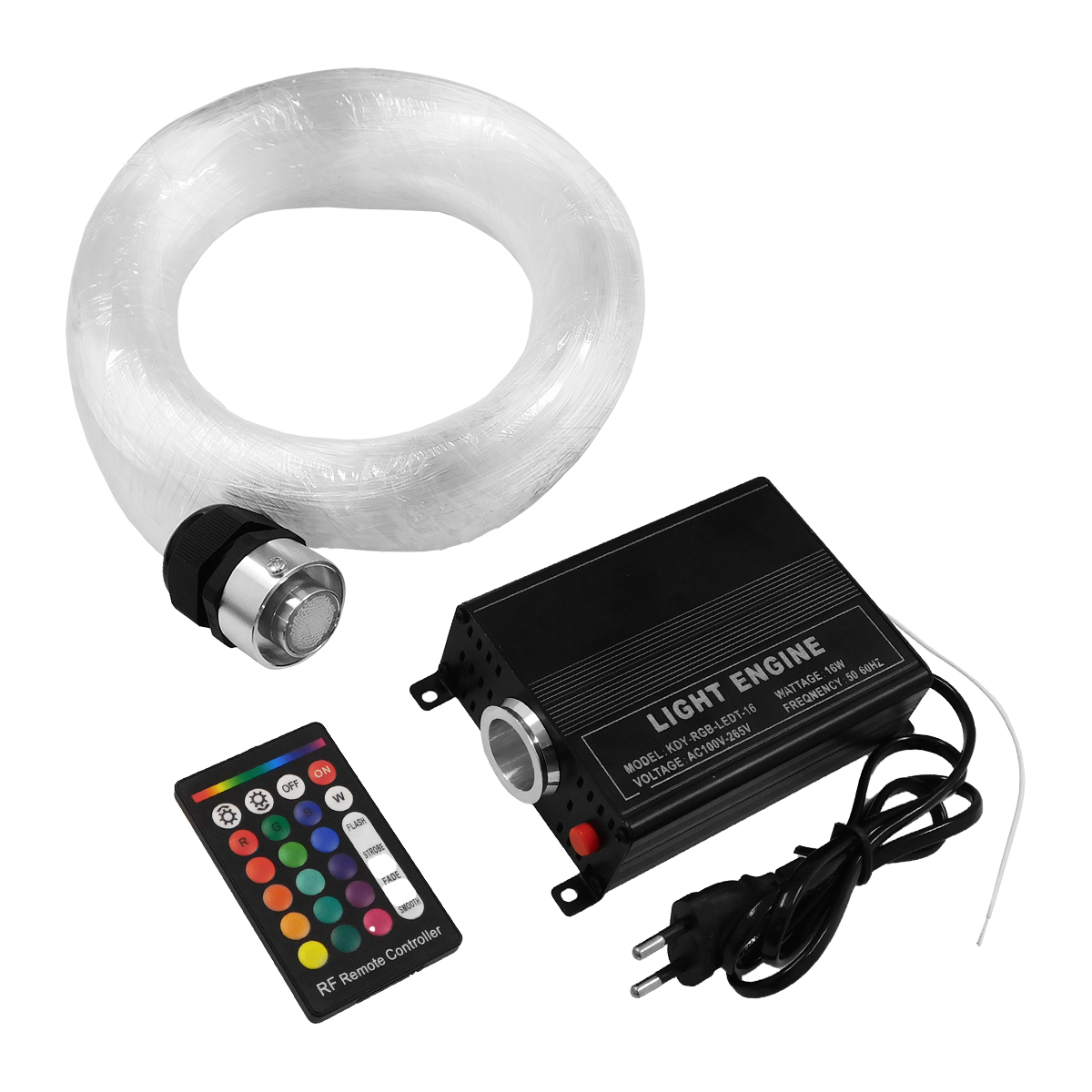 GloboStar® 79614 Κιτ Οπτικής Ίνας Optical Fiber LED 16W AC 230V με 280 Τεμ Οπτικής Ίνας Πάχους 1mm x Μήκους 2M και Ασύρματο Χειριστήριο RGBW - Image 3