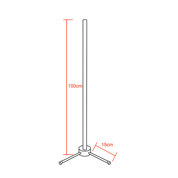 Μοντέρνο Minimal Επιδαπέδιο Μαύρο Φωτιστικό 100cm LED 16 Watt με Ασύρματο Χειριστήριο RF & Dimmer Μπλε GloboStar ALIEN Design GLOBO-100-6 - Image 2