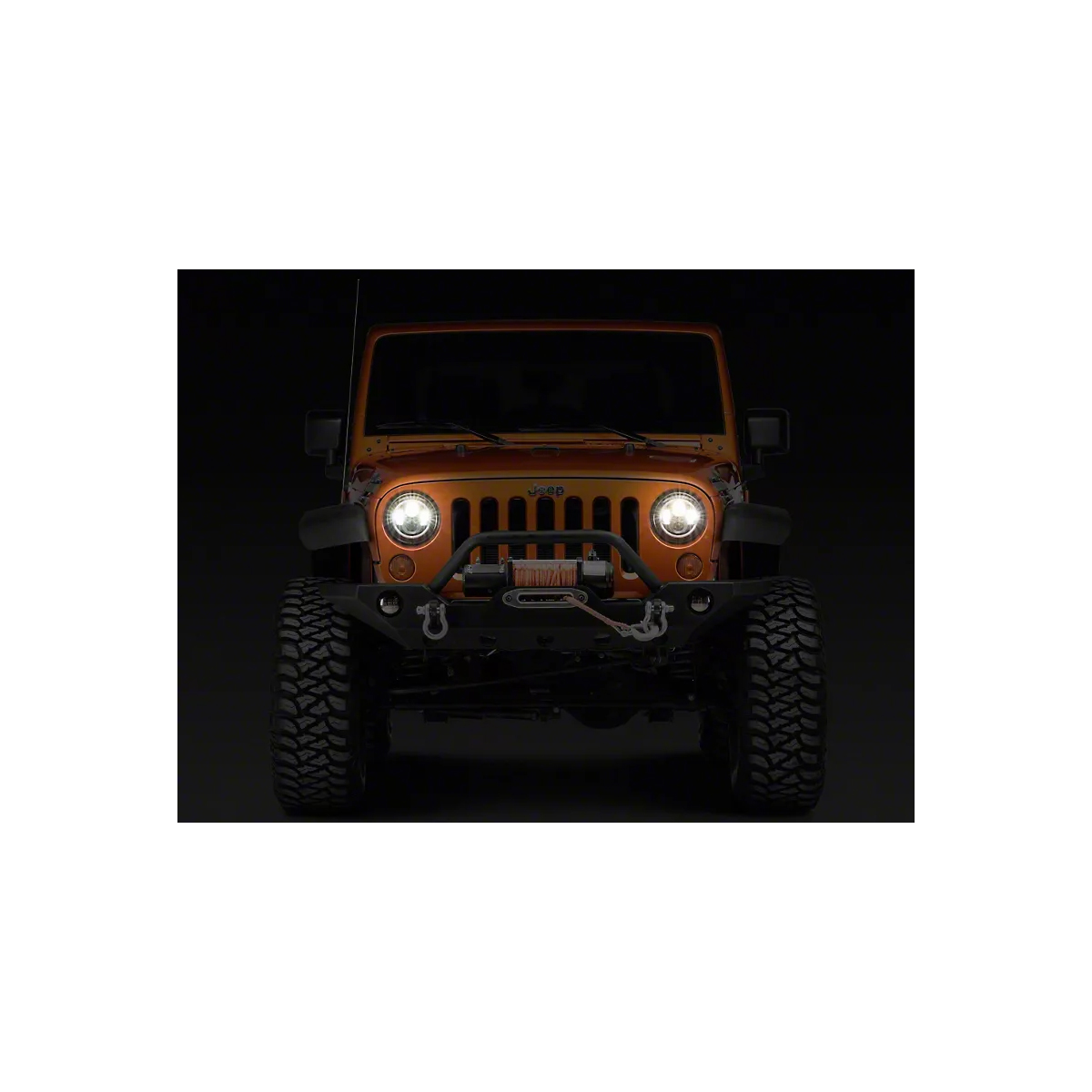 GloboStar® 85417 Σετ 2 x Φανάρια JEEP WRANGLER 7'' Ιντσών Βασικού Φωτισμού H/L με Ring Light DRL & Φλας LED CREE CXB COB 160W 12000lm DC 12V Αδιάβροχα IP66 Πορτοκαλί & Ψυχρό Λευκό 6000K - Image 9