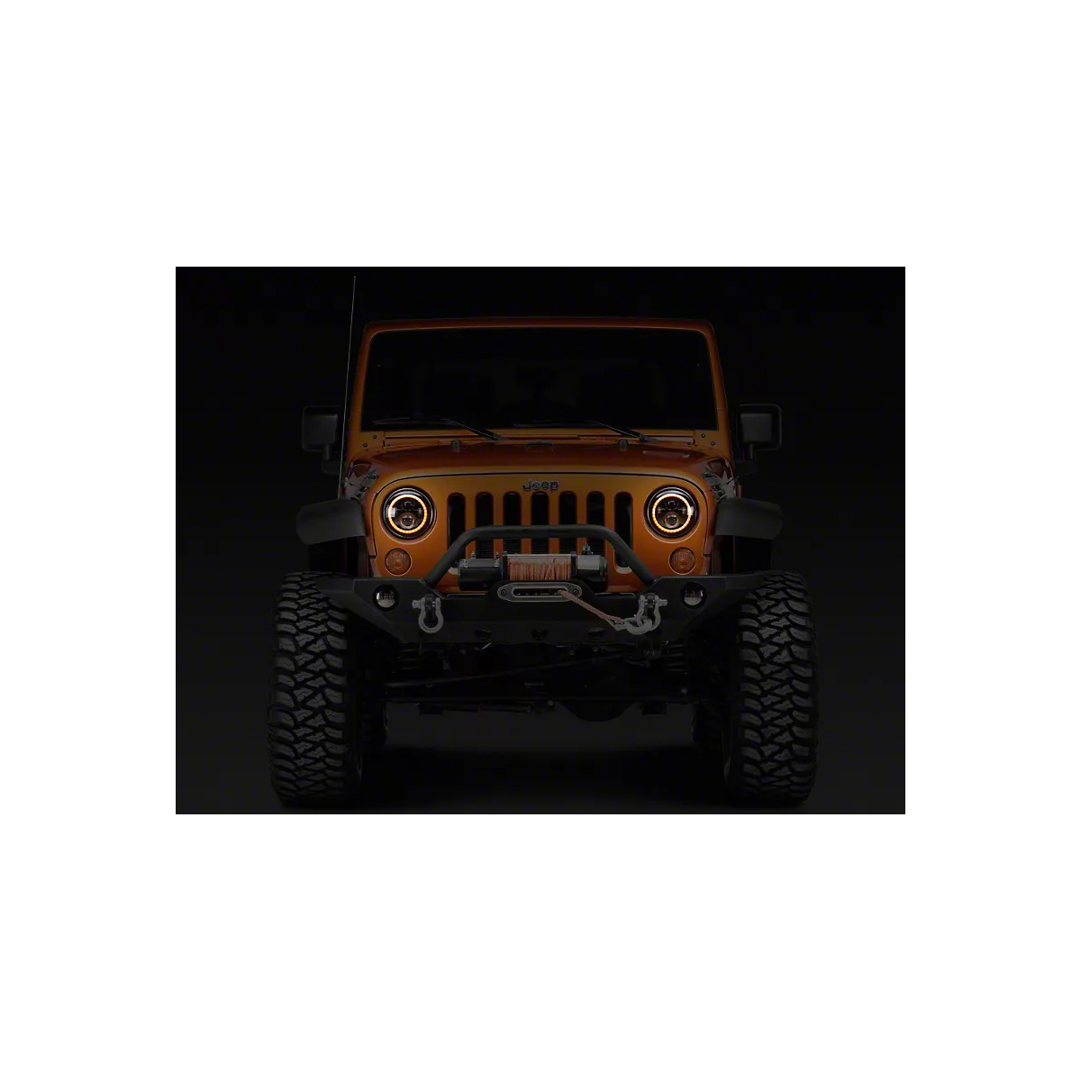 GloboStar® 85417 Σετ 2 x Φανάρια JEEP WRANGLER 7'' Ιντσών Βασικού Φωτισμού H/L με Ring Light DRL & Φλας LED CREE CXB COB 160W 12000lm DC 12V Αδιάβροχα IP66 Πορτοκαλί & Ψυχρό Λευκό 6000K - Image 10