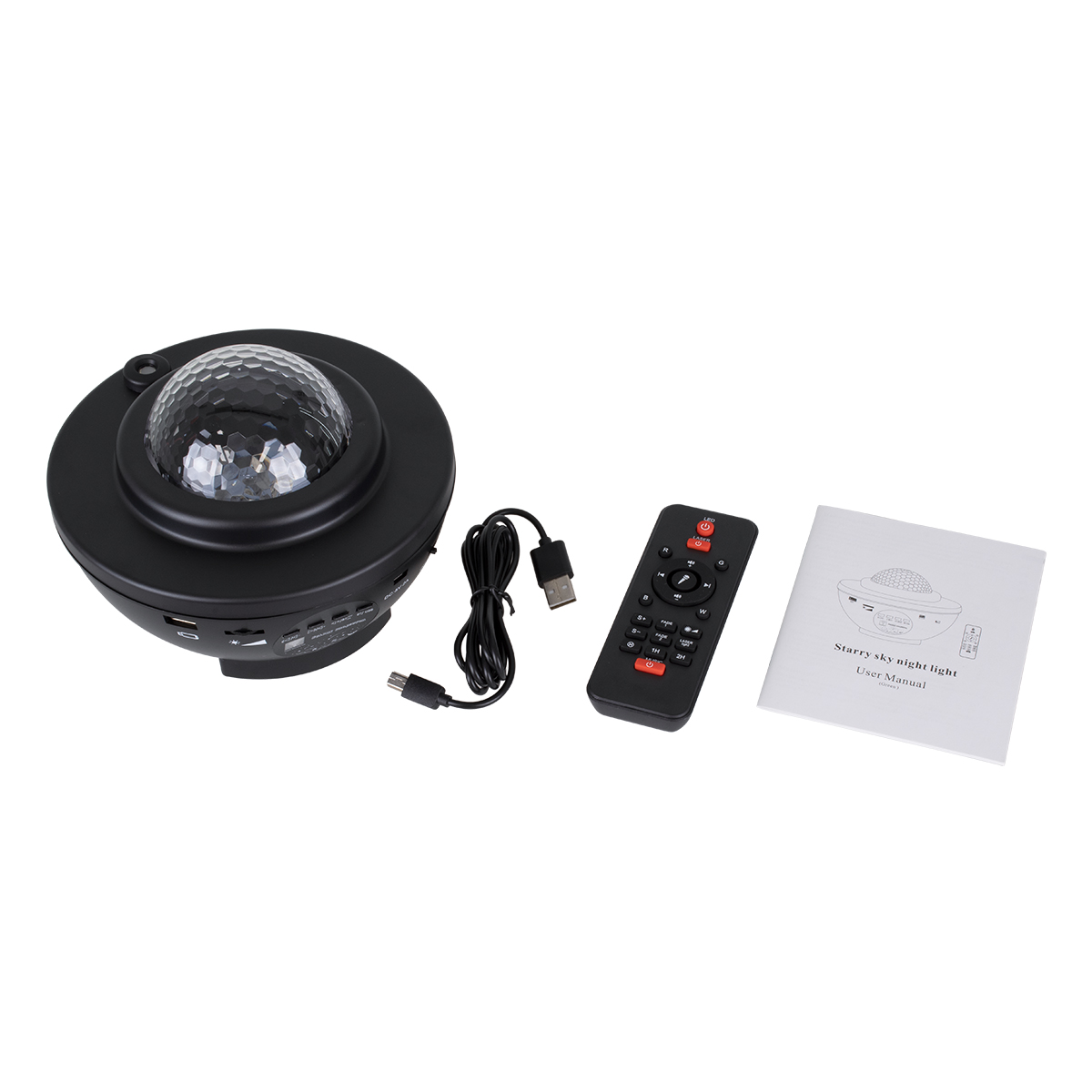GloboStar® 85817 Μαύρο Επιτραπέζιο Διακοσμητικό Φωτιστικό Ειδικών Εφε NIGHT GALAXY WORLD 3D LED 10W DC 5V 2200mAh Επαναφορτιζόμενο με Bluetooth Speaker - Sound Activated - Καλώδιο Τροφοδοσίας USB και Ασύρματο Χειριστήριο RF 2.4Ghz Πολύχρωμo RGBW Dimmable - Image 8