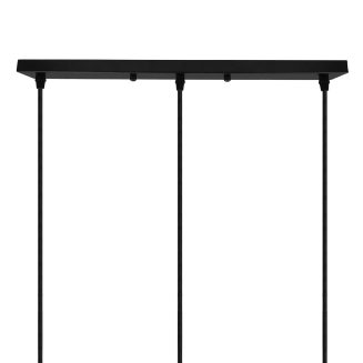 DIY Ροζέτα Φωτιστικού Μαύρη Ορθογώνια 500x50mm με 3 Τρύπες GloboStar 90822