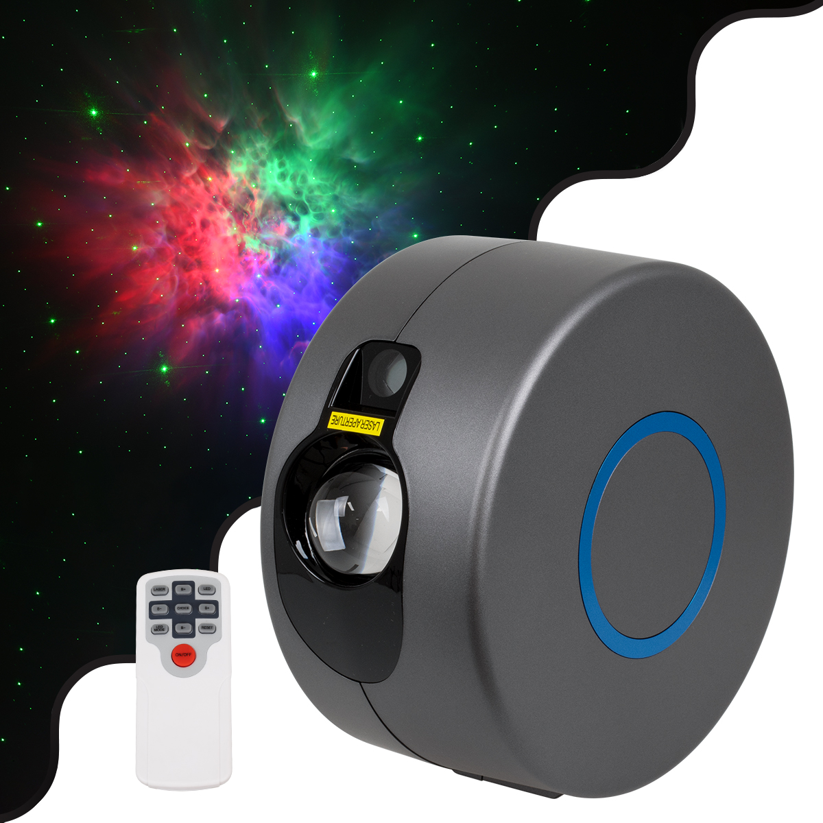 GloboStar® 78595 XL Διακοσμητικό Φωτιστικό Ειδικών Εφέ LASER NIGHT SKY AURORA GALAXY 3D LED 10W AC 230V - Πρίζα Schuko και Ασύρματο Χειριστήριο RF 2.4Ghz Πολύχρωμo RGB Dimmable - Image 2