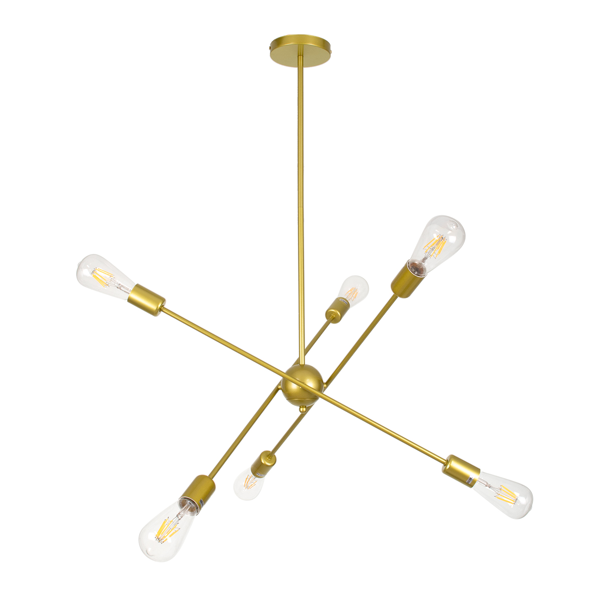 GloboStar® ZANE 00786 Μοντέρνο Φωτιστικό Οροφής Πολύφωτο Χρυσό Μεταλλικό Ράγα Φ70 x Y100cm - Image 2