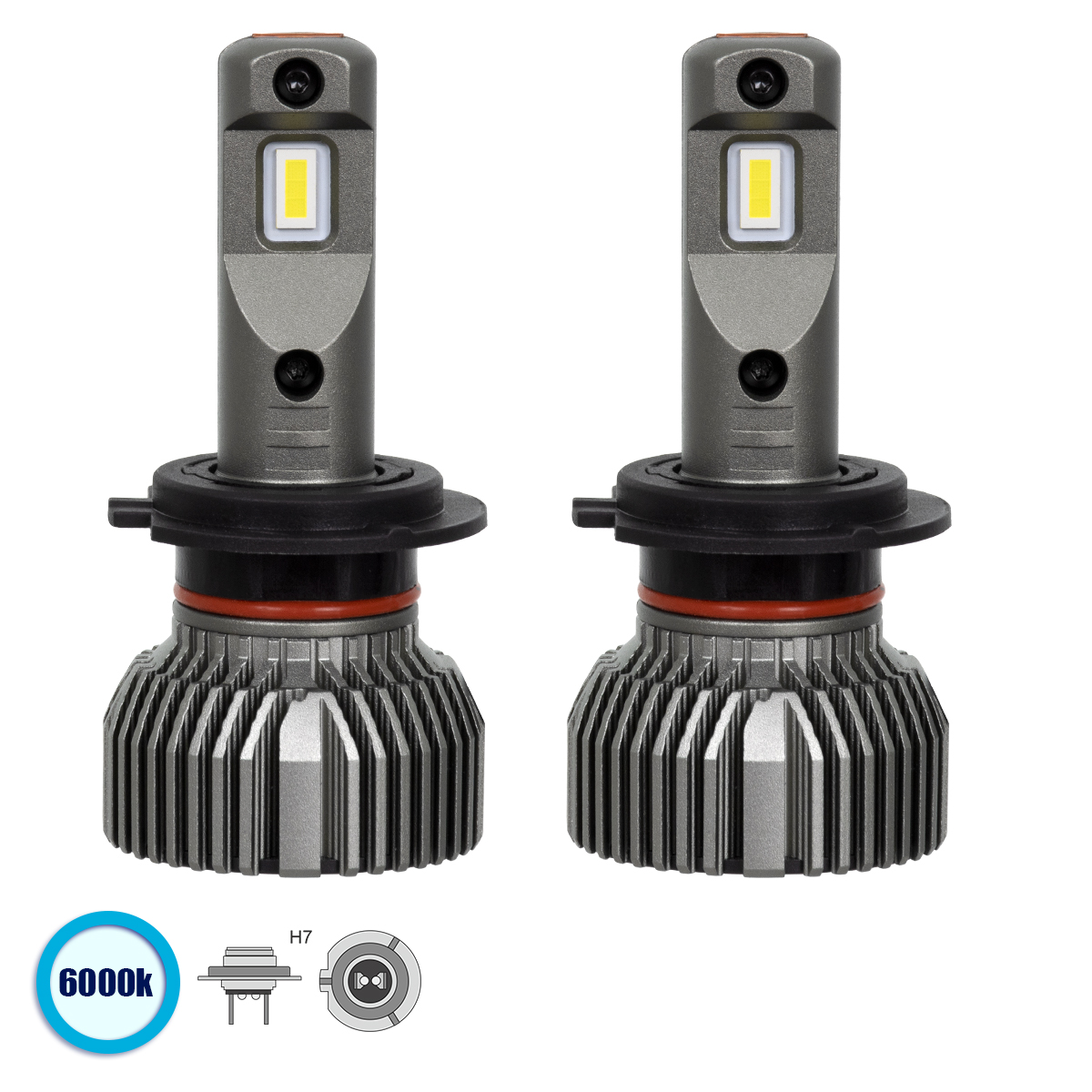 GloboStar® 85643 H7 E30 Line KIT Βασικού Φωτισμού Αυτοκινήτου & Φορτηγού 3nd Generation Can-Bus Series LED CREE CXB 100W 14000lm DC 9-32V Αδιάβροχο IP66 Ψυχρό Λευκό 6000K - Image 2