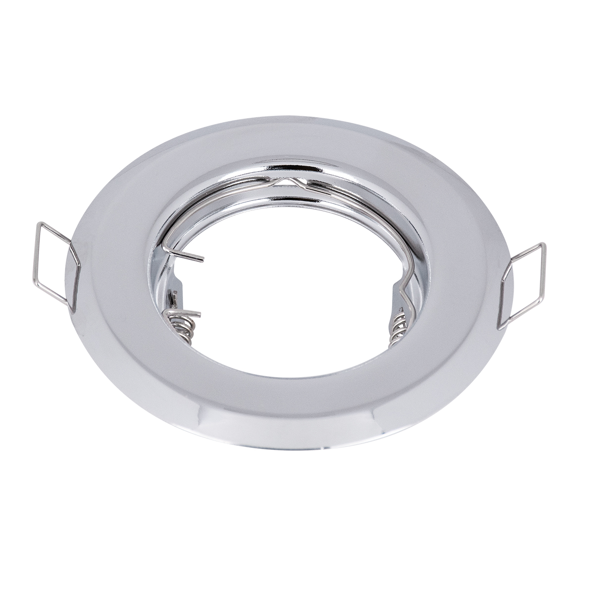 GloboStar® 77810 Χωνευτή Στρογγυλή Βάση για LED Spot GU10 - MR16 - GU5.3 Χρώμιο Σταθερή Φ83mm - Image 2