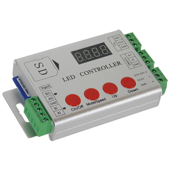 GloboStar® 73444 LED Digital RGB Controller DMX512 & Κάρτα SD για LED Digital RGB Προϊόντα 5v - 12v - 24v HC03 2048 IC - Image 2