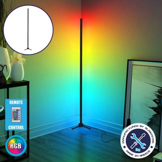 Μοντέρνο Minimal Επιδαπέδιο Μαύρο Φωτιστικό 150cm LED 24 Watt με Ασύρματο Χειριστήριο RF & Dimmer RGB Πολύχρωμο GloboStar ALIEN Design GLOBO-150-8