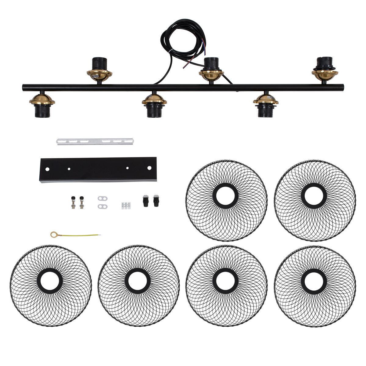 GloboStar® VERONA 00587 Μοντέρνο Κρεμαστό Φωτιστικό Οροφής Πολύφωτο Μαύρο Μεταλλικό Πλέγμα Μ100 x Π28 x Υ20cm - Image 10