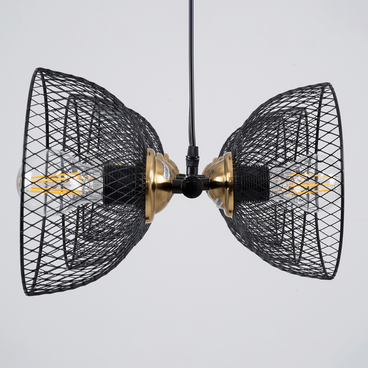 GloboStar® VERONA 00587 Μοντέρνο Κρεμαστό Φωτιστικό Οροφής Πολύφωτο Μαύρο Μεταλλικό Πλέγμα Μ100 x Π28 x Υ20cm - Image 5