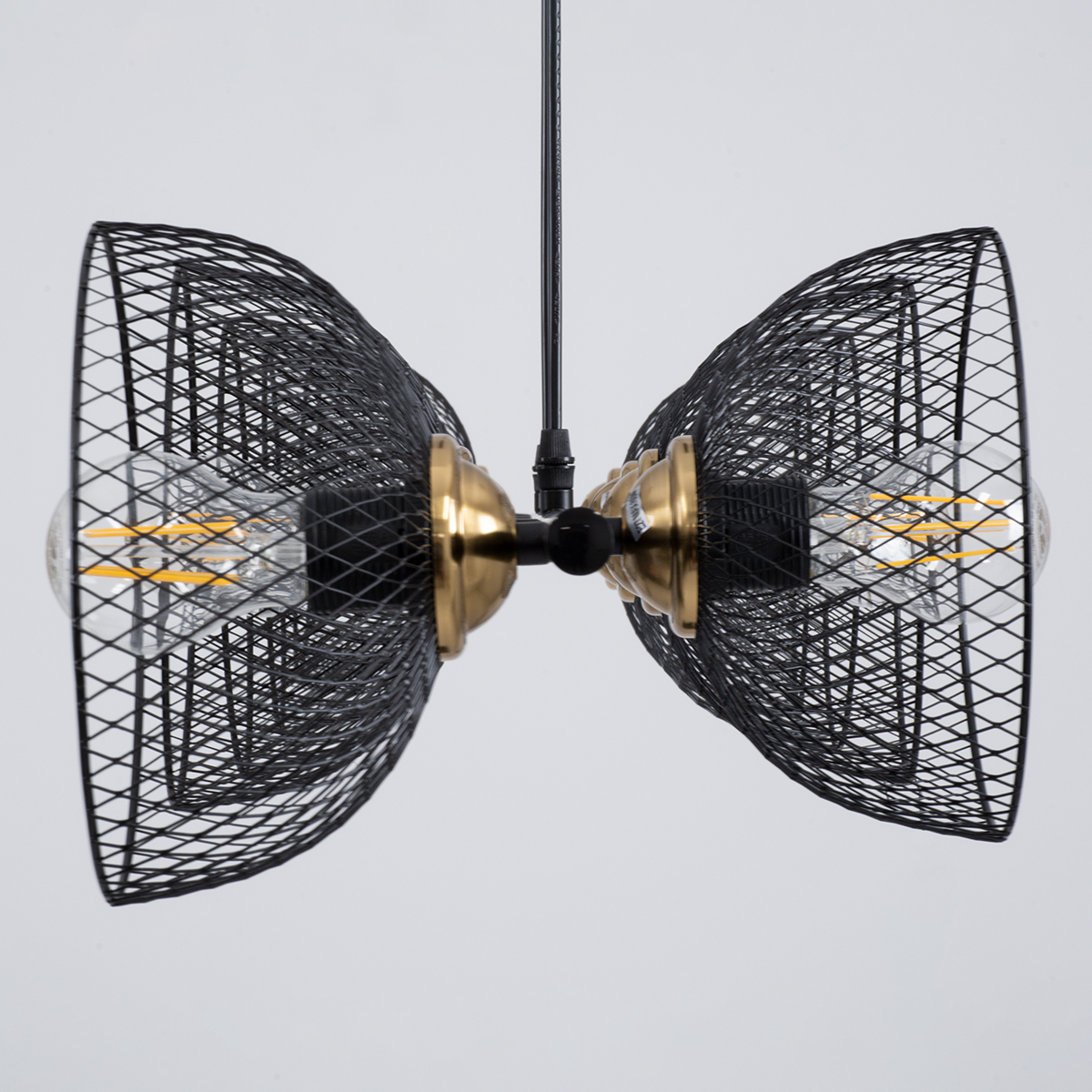 GloboStar® VERONA 00588 Μοντέρνο Κρεμαστό Φωτιστικό Οροφής Πολύφωτο Μαύρο Μεταλλικό Πλέγμα Μ140 x Π28 x Υ20cm - Image 5