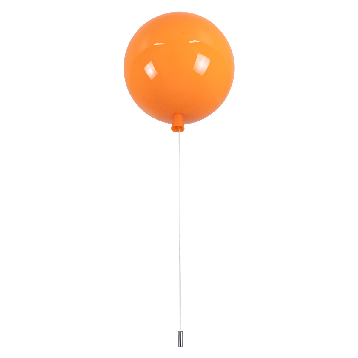 GloboStar® BALLOON 00650 Μοντέρνο Παιδικό Φωτιστικό Οροφής Μονόφωτο Πορτοκαλί Πλαστικό Μπάλα Φ30 x Υ33cm - Image 4