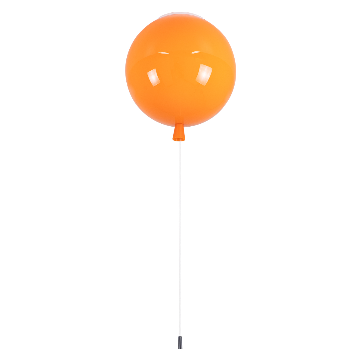 GloboStar® BALLOON 00650 Μοντέρνο Παιδικό Φωτιστικό Οροφής Μονόφωτο Πορτοκαλί Πλαστικό Μπάλα Φ30 x Υ33cm - Image 5