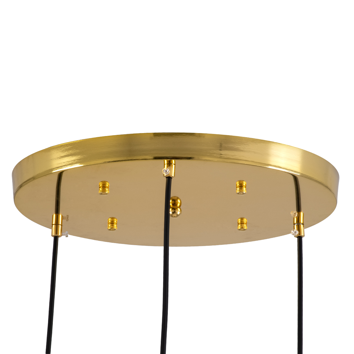 GloboStar® MONROE 00953 Μοντέρνο Κρεμαστό Φωτιστικό Οροφής Τρίφωτο Χρυσό - Λευκό Μεταλλικό Μπάλα Φ60 x Υ50cm - Image 6