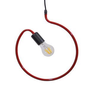 GloboStar® LIBBY 01095-1 Μοντέρνο Κρεμαστό Παιδικό Φωτιστικό Οροφής Μονόφωτο Κόκκινο Μεταλλικό Φ28 x Υ100cm