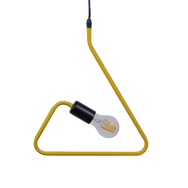GloboStar® LIBBY 01097-1 Μοντέρνο Κρεμαστό Παιδικό Φωτιστικό Οροφής Μονόφωτο Κίτρινο Μεταλλικό Φ31 x Υ100cm