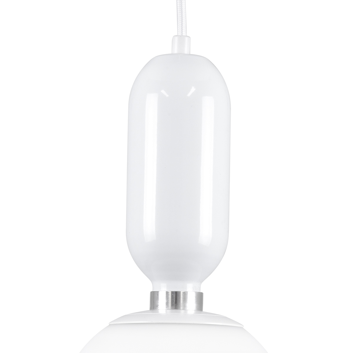 GloboStar® MAVERICK 00944 Μοντέρνο Κρεμαστό Φωτιστικό Οροφής Μονόφωτο Λευκό Μεταλλικό Γυάλινο Μπάλα Φ15 x Υ15cm - Image 7