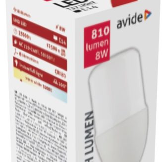 Avide LED Bright Stick Bulb T37 8W E14 Θερμό 3000K