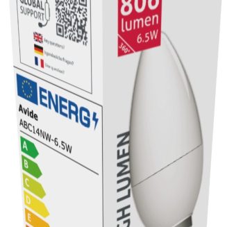 Avide LED Κερί 6.5W E14 Λευκό 4000K Υψηλής Φωτεινότητας