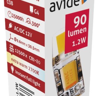 Avide LED G4 1.2W COB Θερμό 2700K