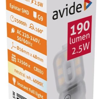 Avide LED G9  2.5W 160° Λευκό 4000K