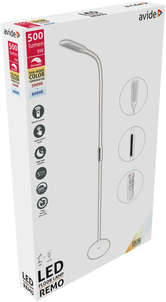 Avide LED Φωτιστικό Δαπέδου Remo 9W CCT Άσπρο - Image 3