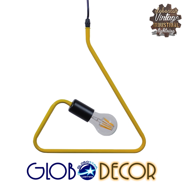 GloboStar® LIBBY 01097-1 Μοντέρνο Κρεμαστό Παιδικό Φωτιστικό Οροφής Μονόφωτο Κίτρινο Μεταλλικό Φ31 x Υ100cm - Image 3