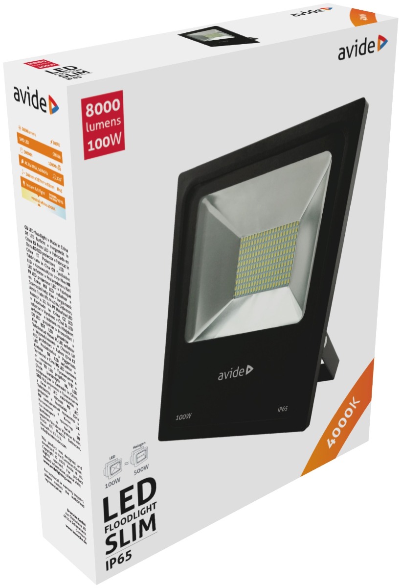 Avide LED Flood Light Slim SMD 100W 4000K