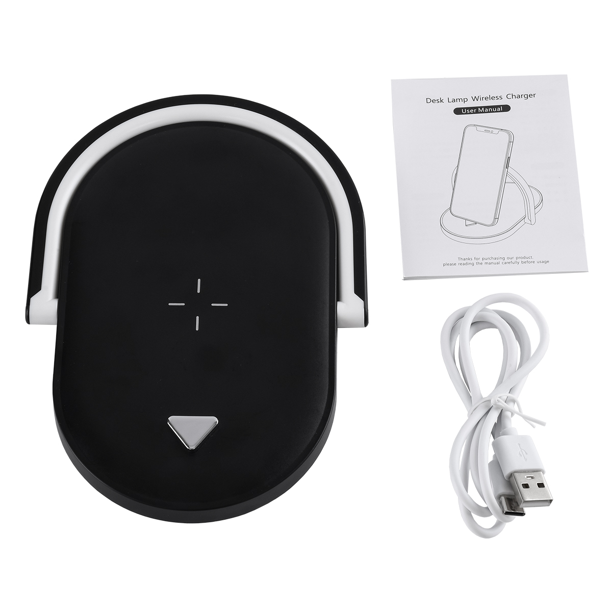 GloboStar® ECLIPSE 76558 Μοντέρνο Επιτραπέζιο Φωτιστικό Πορτατίφ LED 15W 1200lm 180° AC 230V - με Ασύρματη Φόρτιση - Wireless Charger - Διακόπτη Αφής με 3 Εντάσεις Φωτισμού Φυσικό Λευκό 4500K Dimmable - Μ17 x Π13 x Υ10 - Μαύρο - Image 11