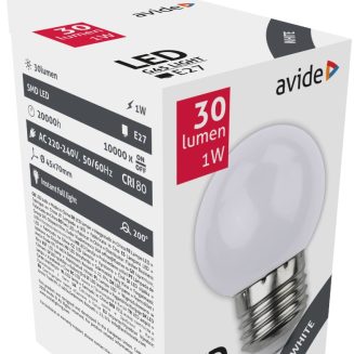 Avide LED Διακοσμητική Λάμπα G45 1W E27 Άσπρο