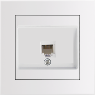 Entac Arnold Recessed wall Phone socket White