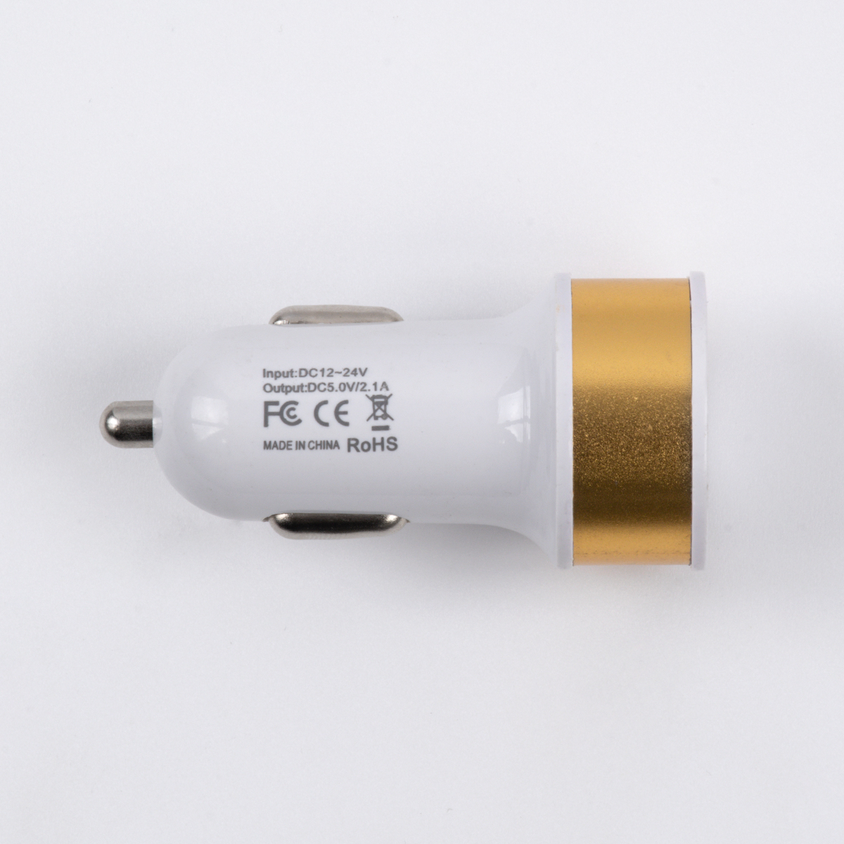 Globostar® S-90990 Χρυσός Φορτιστής Αυτοκινήτου DC 12-24V με 2 Εξόδους USB DC 5V 1.0Α & 2.1A - Image 3