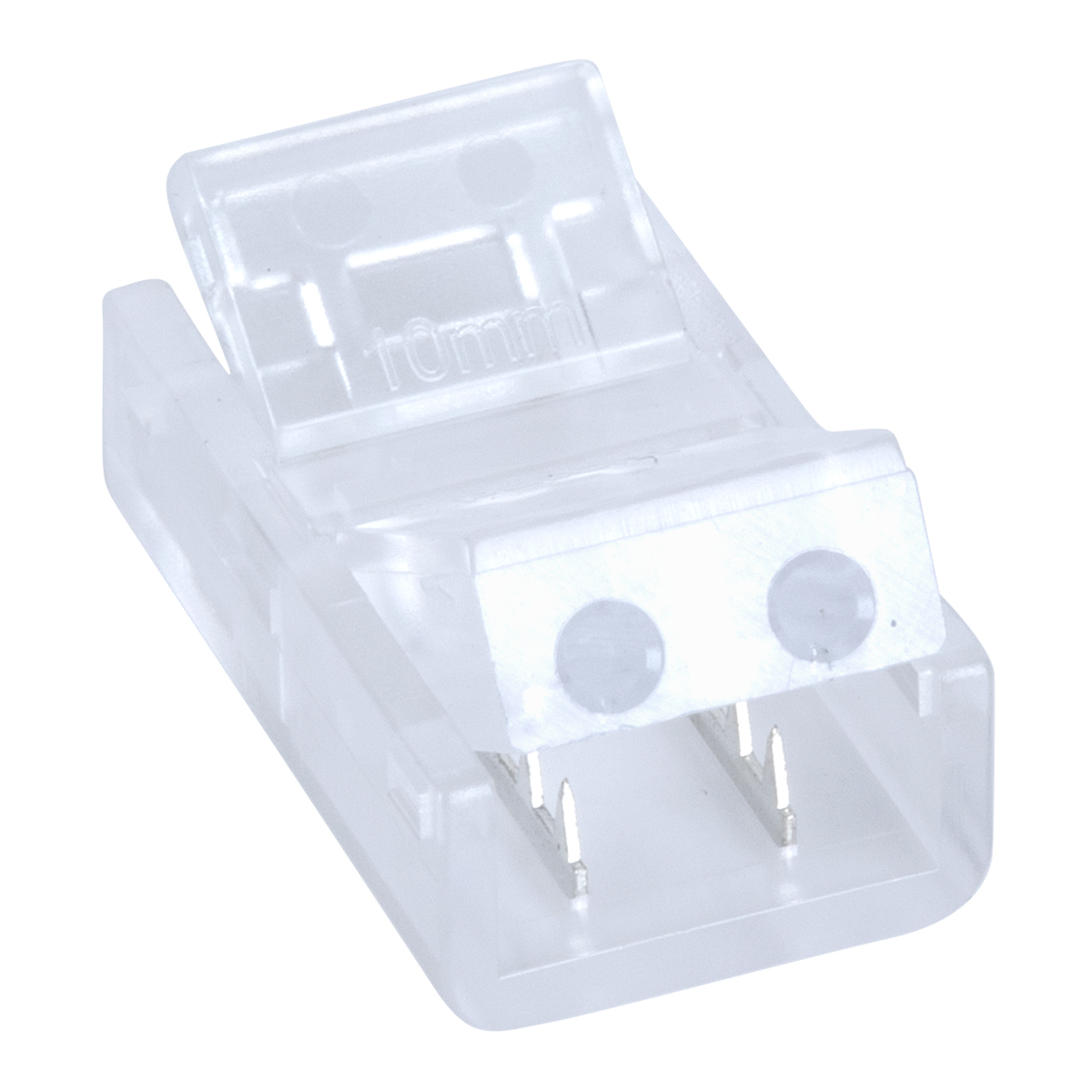GloboStar® 70686 Ενωτικός Σύνδεσμος για Μονόχρωμη Ταινία LED 10mm 2 PIN σε Καλώδιο Τροφοδοσίας Ατερμάτιστο 2 PIN Μ2.1 x Π1.3 x Υ0.7cm Διάφανο - Image 2