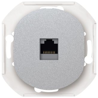 EON E616S.S Data socket without cover frame 1xRJ45 Cat 6A FTP, silver