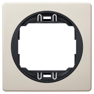 EON E6801.9E One-gang frame 80x80, beige with black holder
