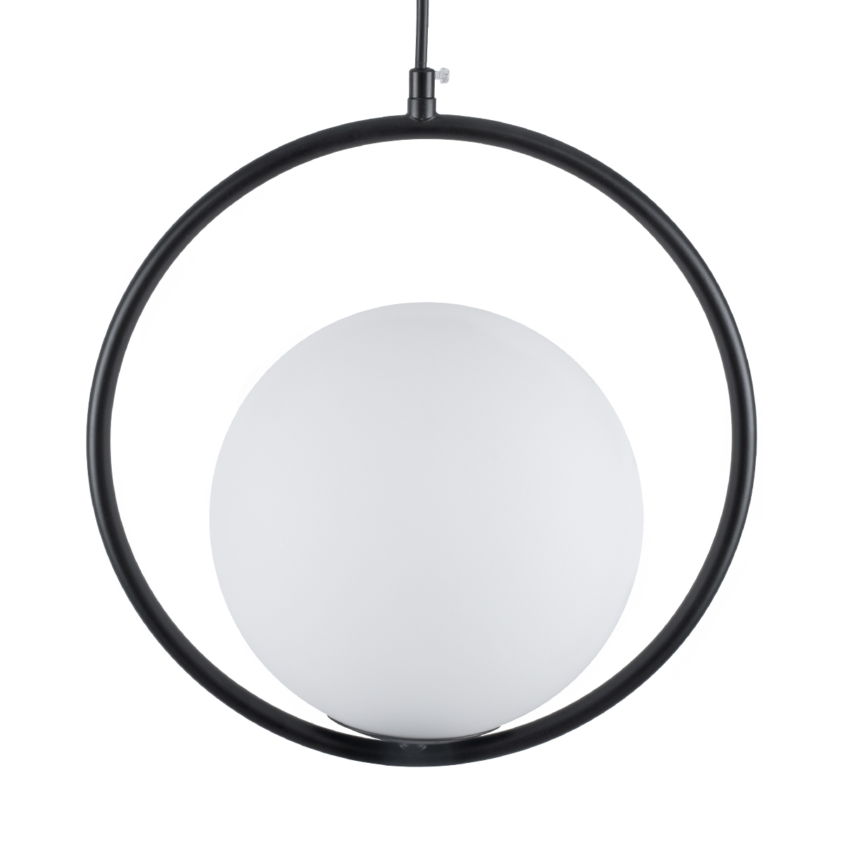 GloboStar® MADRID 00931 Μοντέρνο Κρεμαστό Φωτιστικό Οροφής Μονόφωτο Μαύρο Μεταλλικό Γυάλινο Μπάλα Μ30 x Π20 x Υ30cm - Image 5